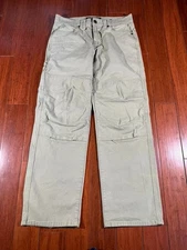 Hawx Work Gear Pants Mens 32x32 Tan Ripstop Utility Workwear Double Knee