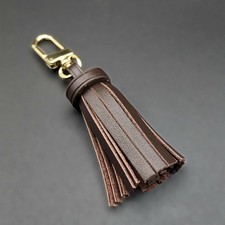 3.8in DARK brown Vachetta Leather Mini Tassel...