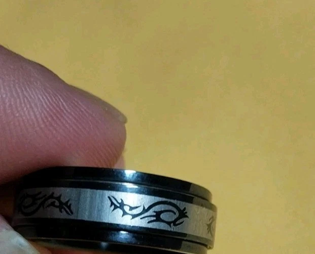 Spinner Ring - Black Stainless Steel - Mens Size 11.25 - Image 3 of 4