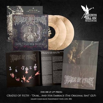 Cradle of Filth 'Dusk And Her Embrace' 2LP Galaxy Clear Black Transparent Vinyl