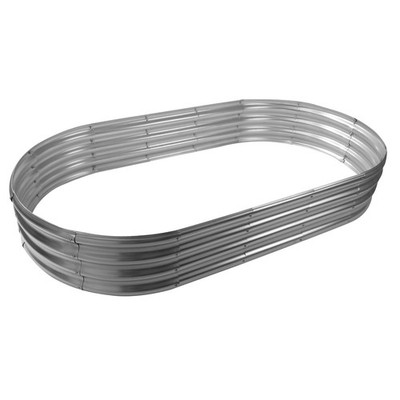 ''Galvanized Metal Raised Garden Bed with Fire Pit Ring and Animal Fence''