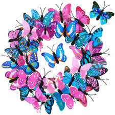 24 Pcs 3D Butterfly Hair Clips,Pink, Blue