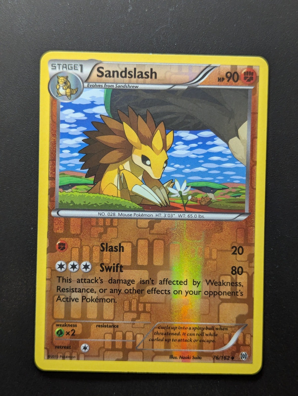 Sandslash Reverse Holo Uncommon XY - BREAKthrough 76/162 NM