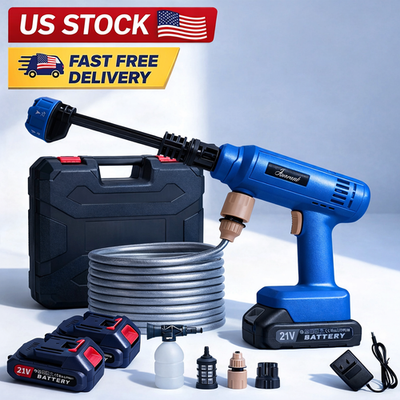 #ad #ad Cordless Pressure Washer 21V Portable Car Wash Gun Kit 2 Battery US Stock $44.99