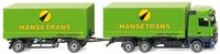"Wiking H0 1/87 057311 Lkw Mb Actros Wechselkoffer-Aufbau HäNgerzug \"Hansetrans\""