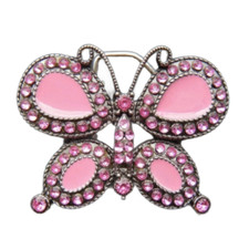 Pink Rhinestones Butterfly Fashion Belt Buckle Boucle De Ceinture