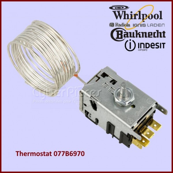Thermostat 077B6970 Indesit C00145441 piece detachee pour refrigerateur