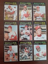 1971 PHILADELPHIA PHILLIES LOT,NEAR COMPLETE SET 24 OF 29, CARDS VARY IN COND.