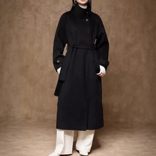Winter New Double-Sided Wool Coat Women's Extra Long Loose Stand Collar Overcoat