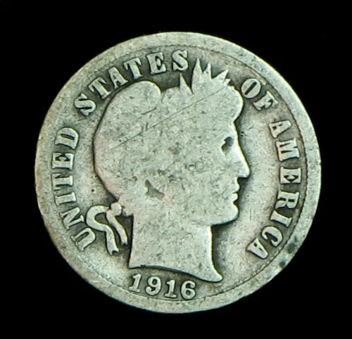 1916 Barber Silver Dime (T114)