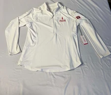 Coca-Cola QT Jofit White Half-Zip Brushed Long Sleeve Mock Shirt Womens Size L