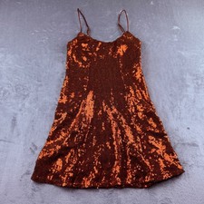 Urban Outfitters Sequin Women's Small Mini Dress Orange Rust Sparkly Party Event