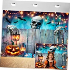Halloween Horror Skull Photography Backdrop 7x5ft blue