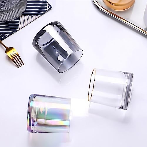  Glass Mouthwash Cup BathroomTumblers Bathroom Drinking Cups 7 Ounces Gold Trim