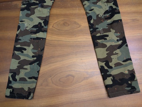 THRT Pants Camo Cargo Men’s Sz 32x31 Skinny Jeans Paint Splatter Streetwear Dist - Picture 15 of 20