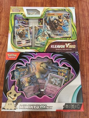 Lot of 2) Pokemon TCG: Mimikyu EX Box & Kleavor VStar Special