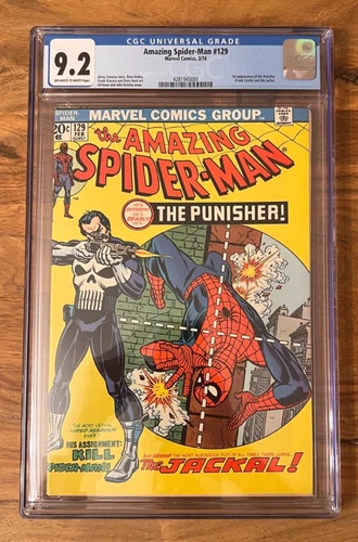 1974 MARVEL AMAZING SPIDER-MAN #129 1ST APPEARANCE PUNISHER CGC 9.2 OW-W