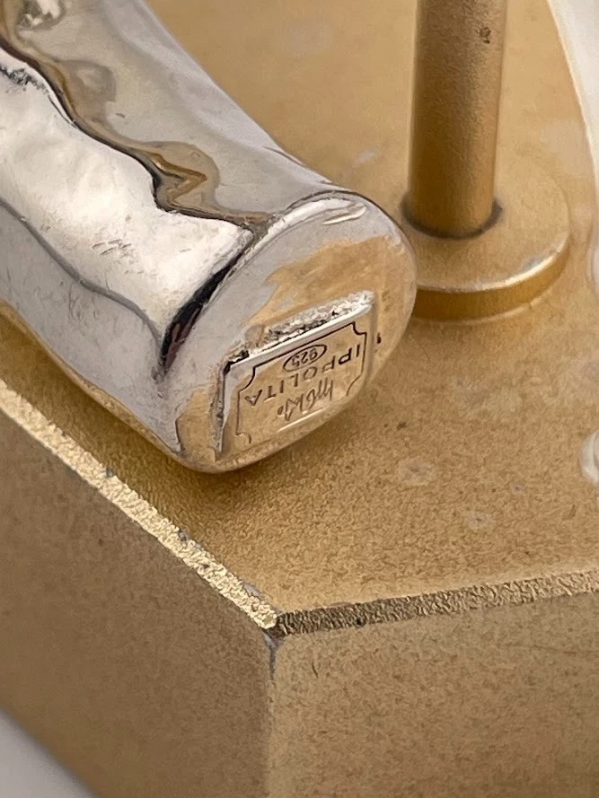 IPPOLITA 925 STERLING SILVER CLASSIC HAMMERED OVAL HOOP EARRINGS 2 1/8" MOD 691 - Image 3 of 4