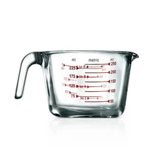 Premium NutriChef 250ml High Borosilicate Glass Measuring Cup & Oven Safe