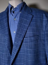 NEW 2XL 50R 52R Oak Hill Blue Glen Check 4-SEASON Sport Coat Blazer Jacket