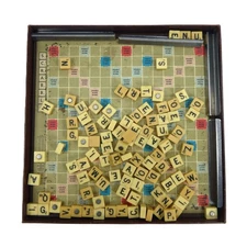 Vintage 1954 Travel Edition Scrabble Selchow & Righter Magnetic Tiles 9" Board