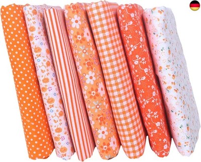 14Pcs Orange Farbige Fat Quarters, 25×25cm Baumwollstoff, Stoffpakete Patchwork 