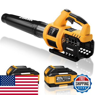 Ework 21V Cordless Leaf Blower Powerful Turbo Mode 550 Cfm 23.0Ah Batteries