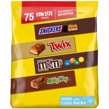 SNICKERS, M&M'S, MILKY WAY & TWIX Chocolate Candy Halloween Variety Pack, 75Ct