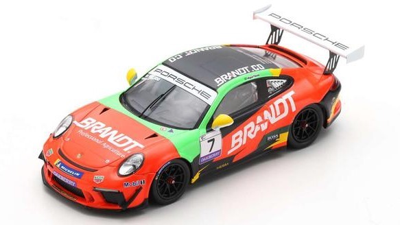 Spark Model Porsche 911 GT3 Cup N.7 Carrera Cup Brasil Champion 2021 Miguel Palu-image