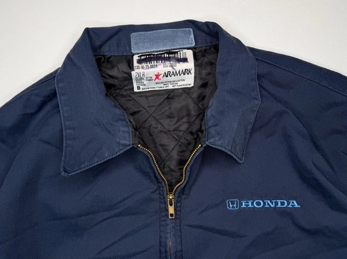 Vintage Honda Mechanic Work Parts Delivery Jacket Blue | XXL image 4