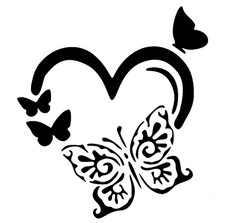 Really Great Stencils, Heart Butterflies 5 Stencil, 4x4", Small, Valentines