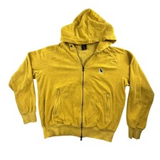 October's Very Own OVO Hoodie Mens Large Yellow Full Zip Owl Logo Terry Jacket