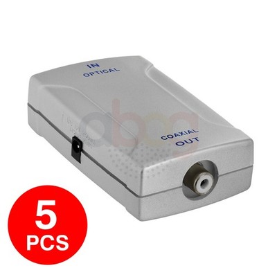 5 Pack Toslink Optical Female to RCA Female Converter Digital Audio Jack Adapter