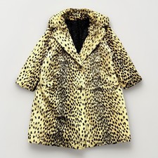 Vtg Elegant Fur Coat Premium Quality Leopard Print Swing Jacket Men Women Size L