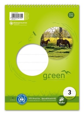 STAUFEN GREEN SPIRALBLOCK A5 LINEATUR 3 LINIERT
