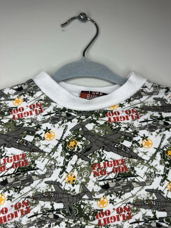 Aviones de combate AOP militares de colección de los 90 y helicópteros Apache talla 18M manga larga Foto 4 de 4