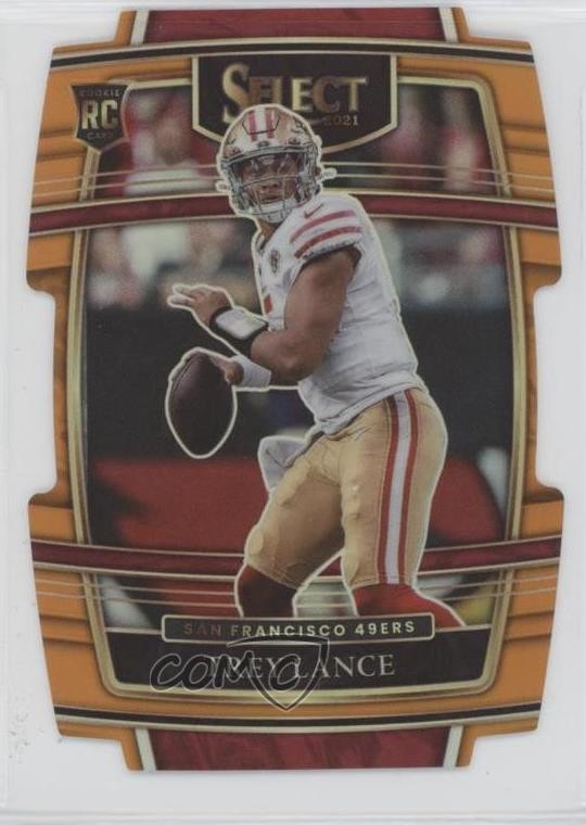 2021 Panini Select Concourse Orange Prizm Die-Cut /249 Trey Lance #45 Rookie RC