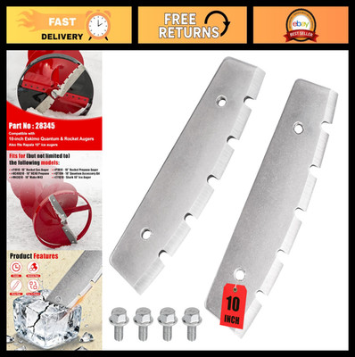 Replacement Ice Auger Blades 10  for Eskimo Quantum & Rocket, Stainless Steel, S