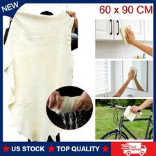 Natural Chamois Leather Car Drying Towel Shammy Cleaning Cloth Absorbent