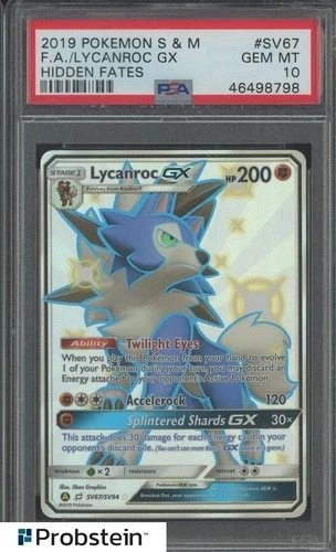 2019 Pokemon S & M Hidden Fates #SV67 FA Lycanroc GX PSA 10 GEM MINT