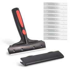 Razor Blade Scraper, 6" Scraper Adhesive Remover Tool with 10 Double-Edge Bla...