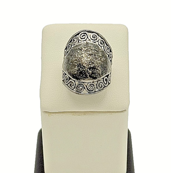 Vintage Israel 925 Sterling Silver Hammered Dome Ring - Size 6.5