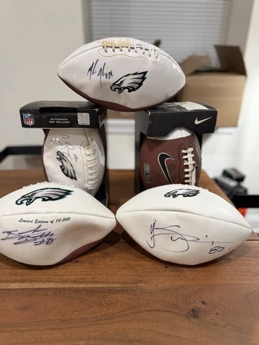 Philadelphia Eagles Autographed Footballs, Mcnabb, Trotter, Barwin And More