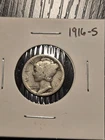 1916-S Mercury Dime 90% Silver First Year Issue