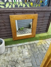 Gold Effect Box Mirror With Bevelled Edge Glass.