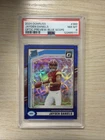 2024 Panini Donruss Rated Rookie Jayden Daniels Optic Preview Blue Scope PSA 8