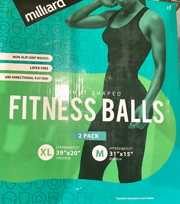 MILLIAARD Peanut Shaped WorkoutPilates Gym Yoga Balance Ball XL-M 2 PACK