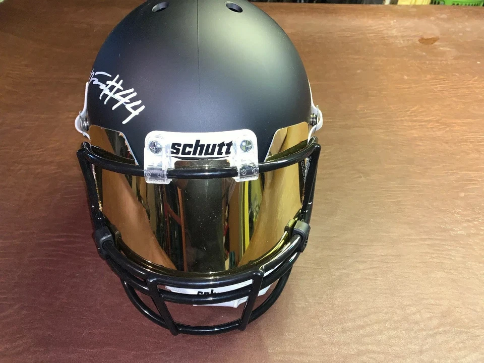 Myles Jack Signed Jaguars Full-Size Custom Matte Black Helmet With Mirrored Viso - Image 3 of 4