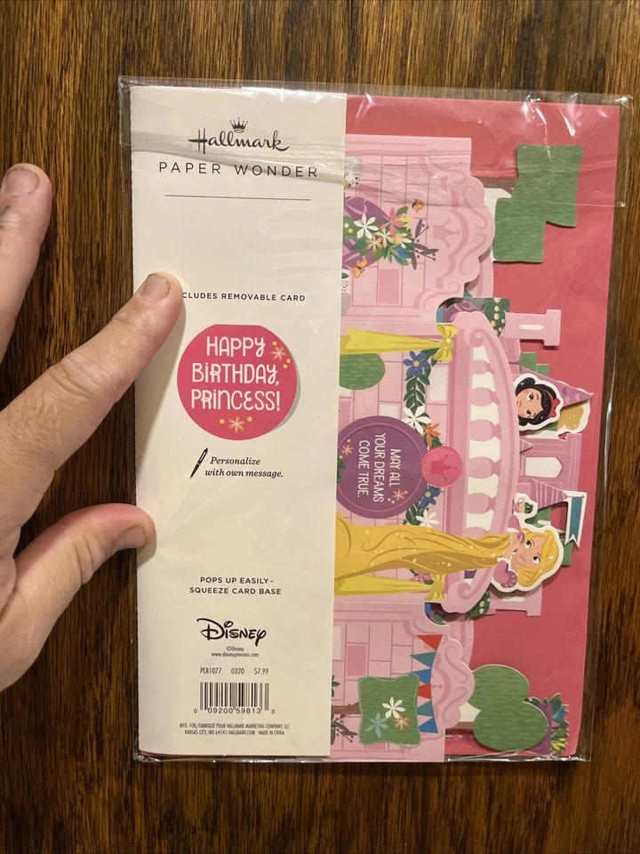 Hallmark Paper Wonder Pop Up Birthday Card for Girls (Disney Princess) - Image 2 of 2