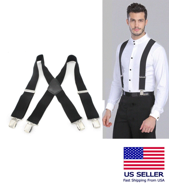 Tirantes Para Pantalones De Negro De 50mm Espalda Para Trabajo Pesado eBay